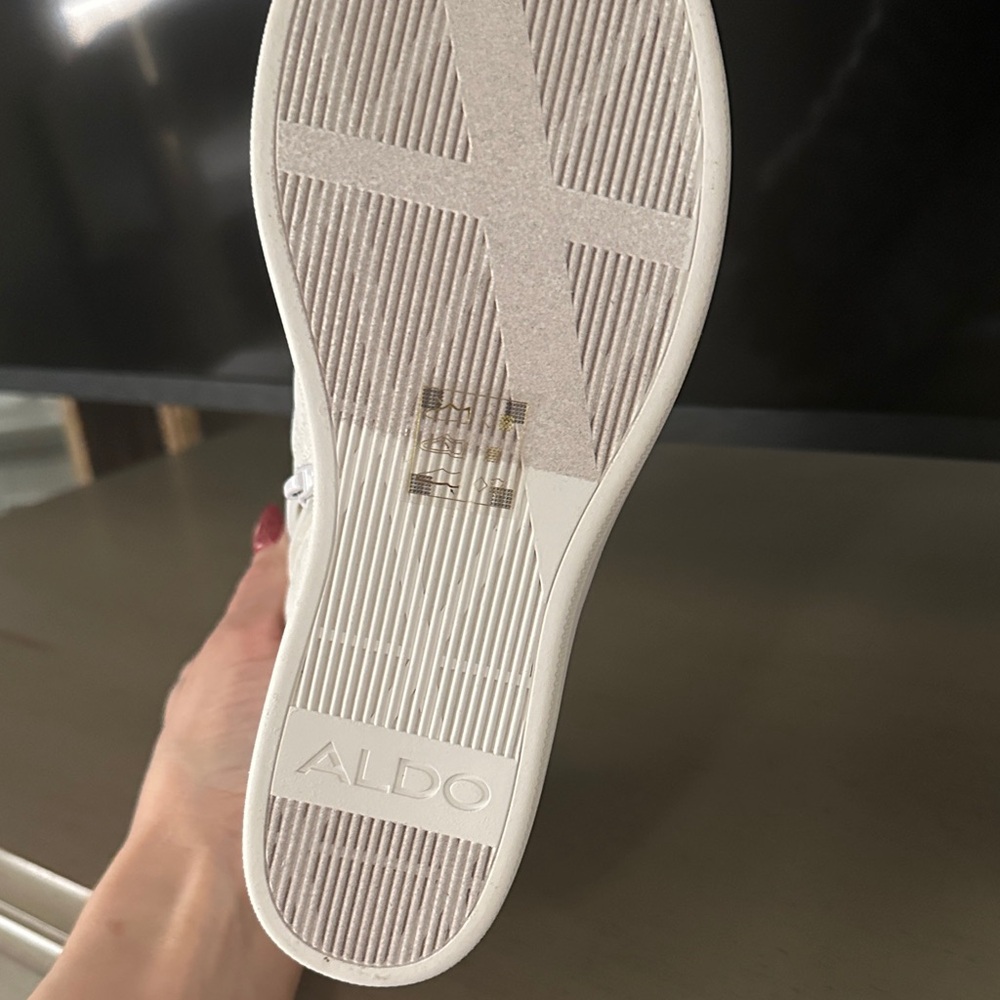 Aldo White Quilted Wedge Sneakers - Picture 3 of 4
